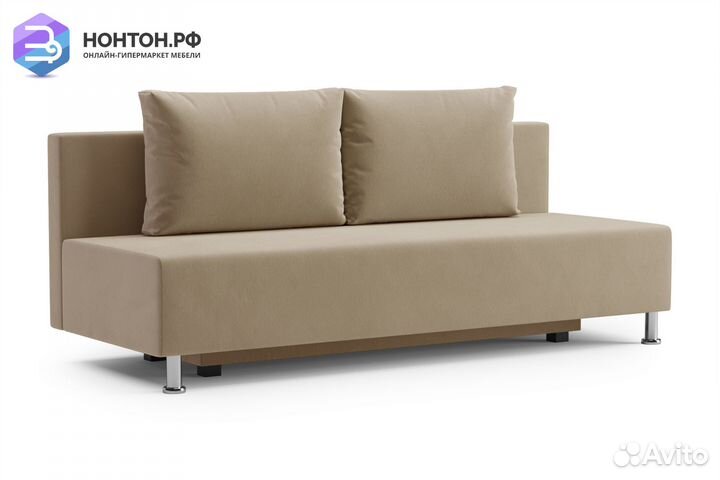 Диван еврокнижка Канна велюр бежевый