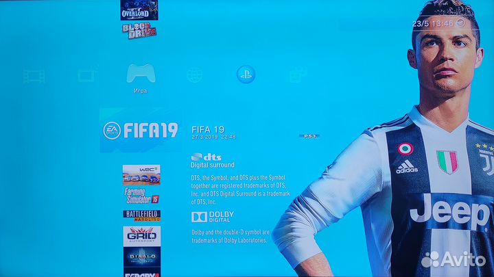 Прошитая Sony PS3 Slim 320GB, 2 джоя, закачено 45