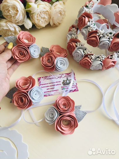 Ободки браслеты повязки с цветами