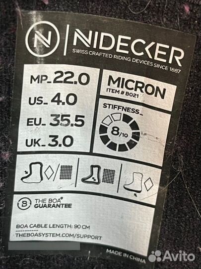 Сноуборд ботинки Nidecker Micron Boa - 34 - 35.5