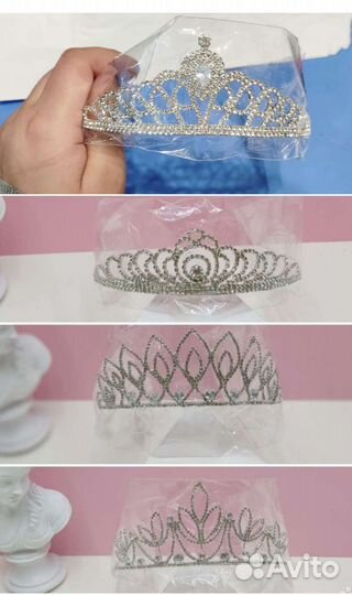 Диадемы, короны на заколке, разные, новые