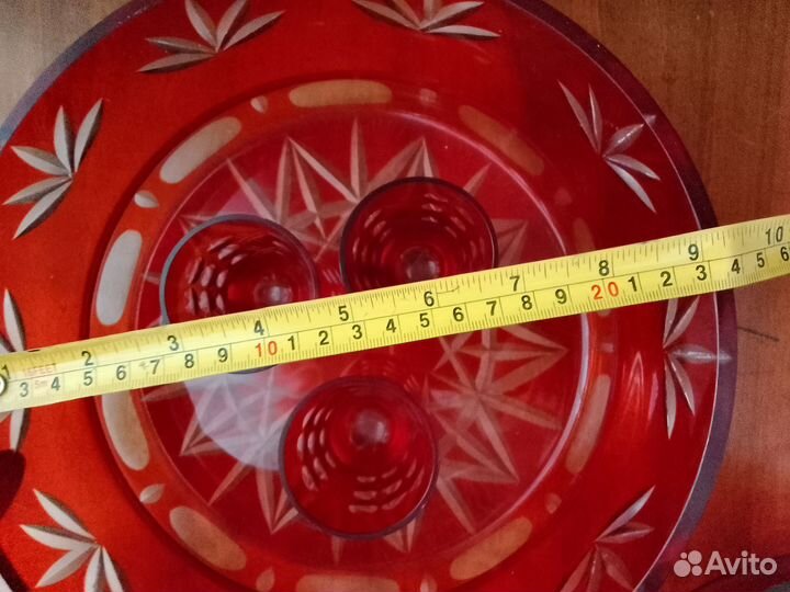 Набор посуды красного хрусталя