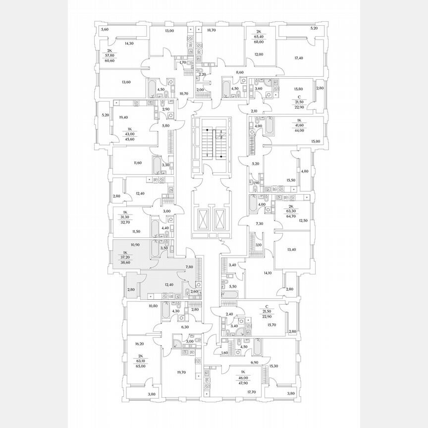 1-к. квартира, 76,6 м², 12/13 эт.