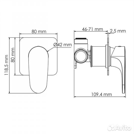 Смеситель Wasserkraft Asphe 7751 для душа