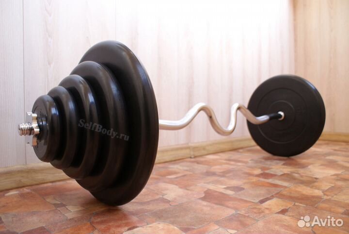 Штанга 73.6кг (2x15/2x10/2x5/2x2.5/2x1.25/ez-гриф)