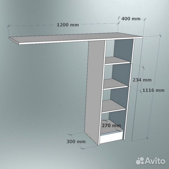 Барный стол Шик Гастро 120х40х112
