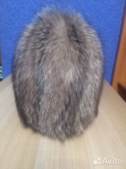 Шапка вязанная из чернобурки