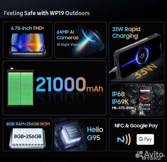 OUKITEL WP19, 8/256 ГБ