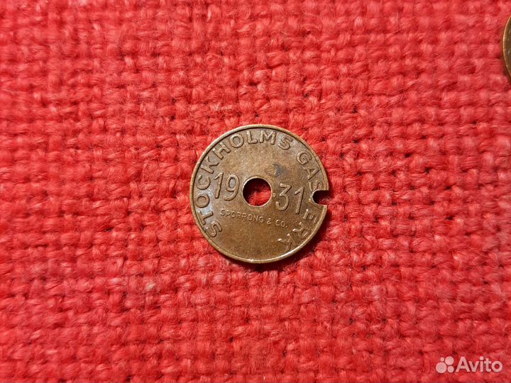Жетон (газ) Стокгольм. Швеция. 1931/40/41/44/47 г
