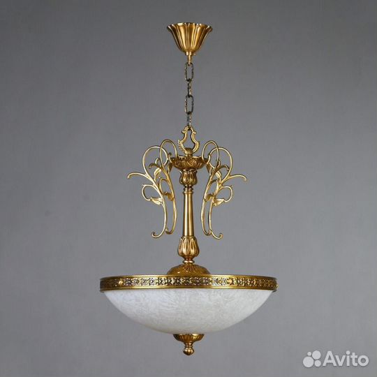 Люстра подвесная металл и стекло классика