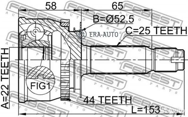 Febest 1210-012A44 ШРУС наружний