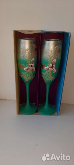 Свадебные бокалы ручной работы
