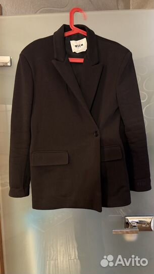 Пиджак Msgm черный приталенный прямой