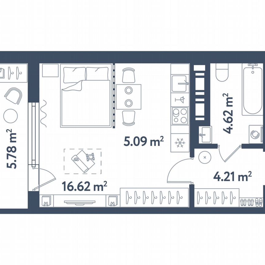 Квартира-студия, 33,4 м², 8/11 эт.