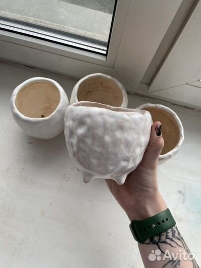 Цветочный керамический горшок для суккулентов