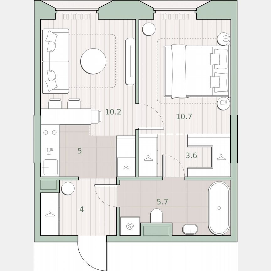 1-к. квартира, 39,2 м², 6/13 эт.