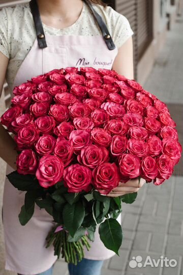 Подарок Крупная эквадорская роза 50 см, цветы