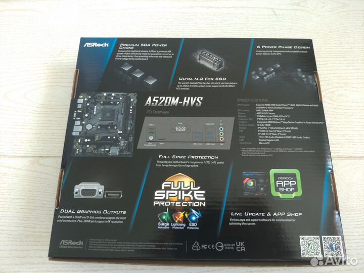 Материнская плата AM4 Asrock A520M-HVS Новая