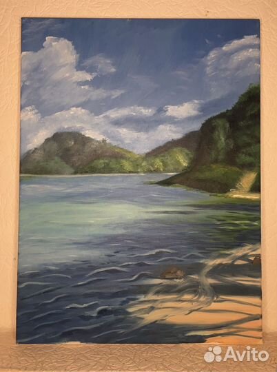 Картина маслом на холсте море