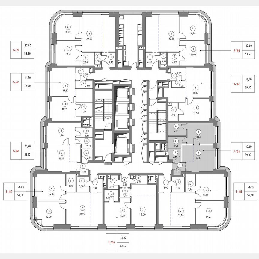 1-к. квартира, 39,2 м², 21/53 эт.