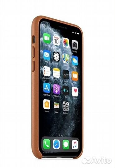 Кожаный чехол iPhone 11 коричневый