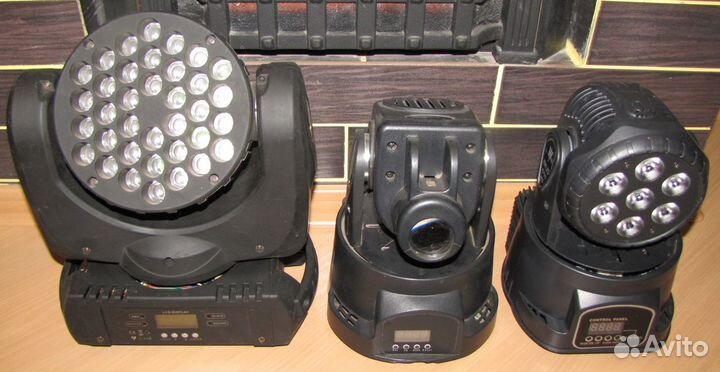 Головы LED Светомузыка 3шт Rgbw Gobo Строб Mic DMX