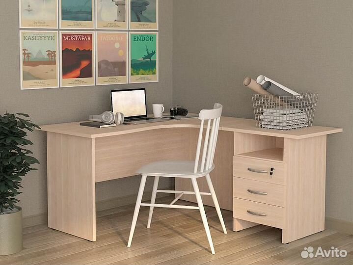 Угловой стол с тумбой Рубин 41 563 для офиса