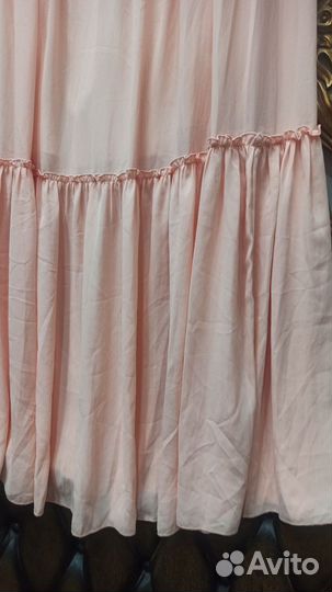 Юбка длинная 46-48 нежная шелк персик