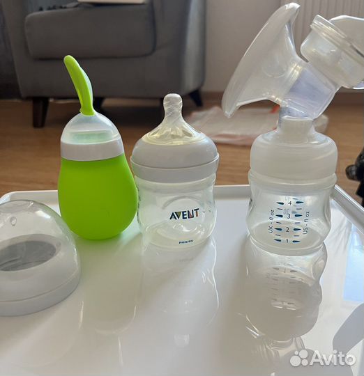 Бутылочки, молокоотсос, поильник avent