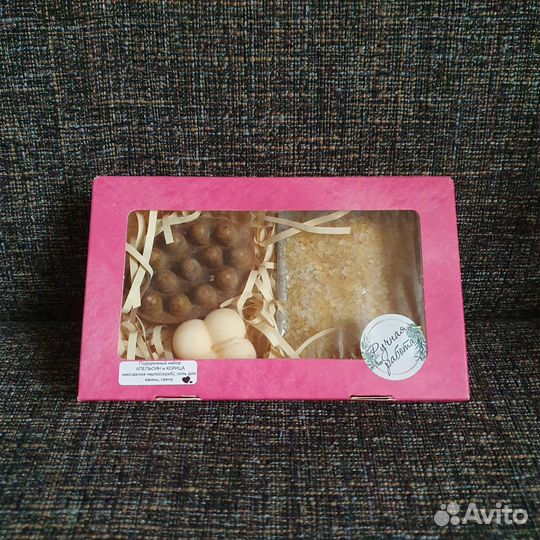 SPA набор: массажное мыло + соль + свеча / новый