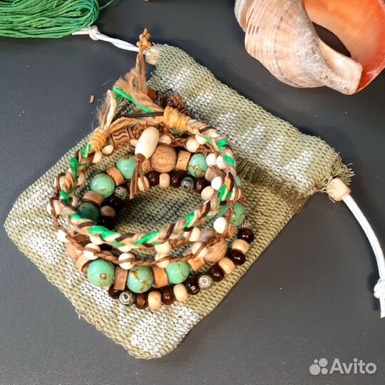Браслеты сет бирюзрвый