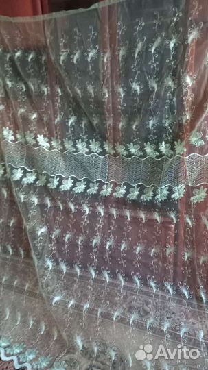 Штора тюль органза салатовая