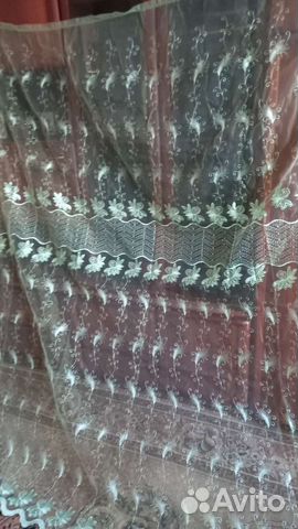 Штора тюль органза салатовая