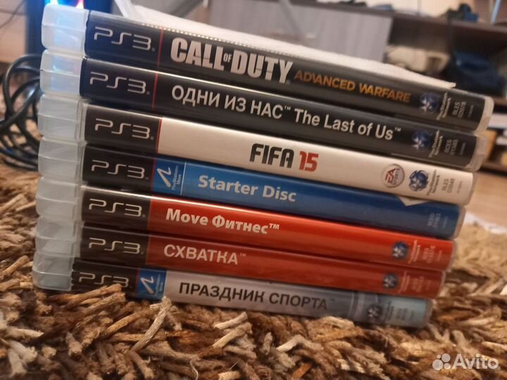 Приставка PS3 с джойстиками, move, камерой, играми