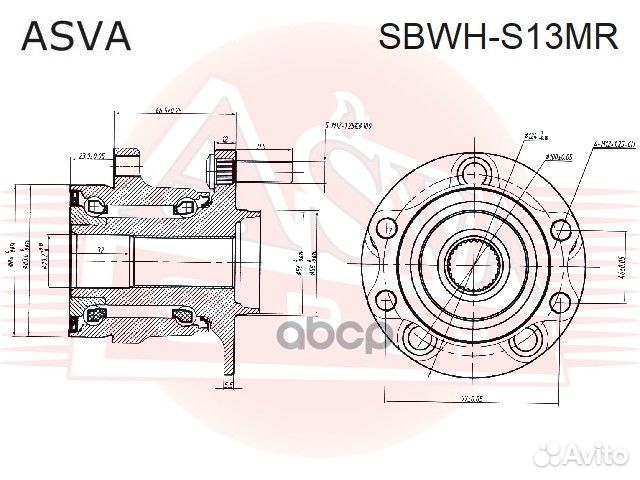 Ступица задняя sbwh-S13MR asva