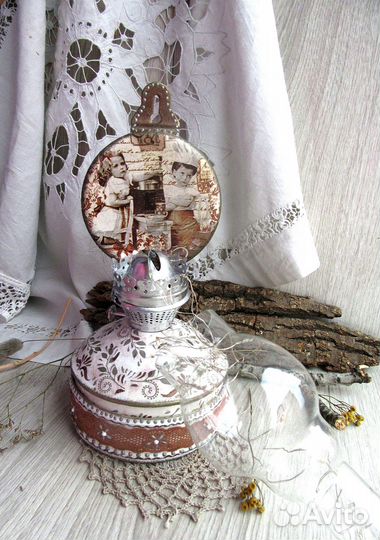 Винтаж. Керосиновая лампа-светильник с подсветкой