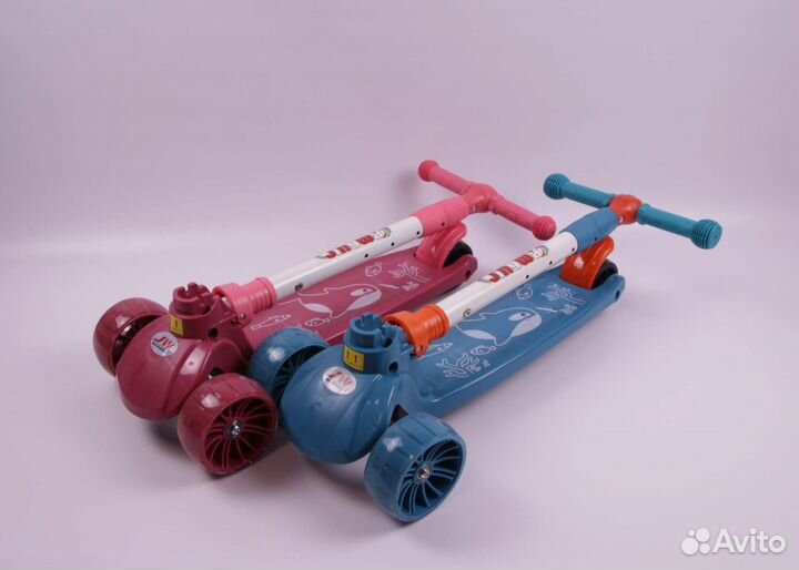 Новый самокат трехколесный складной доставка