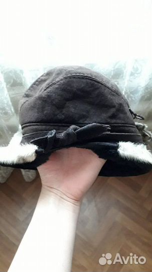 Шапка замша натур и мех