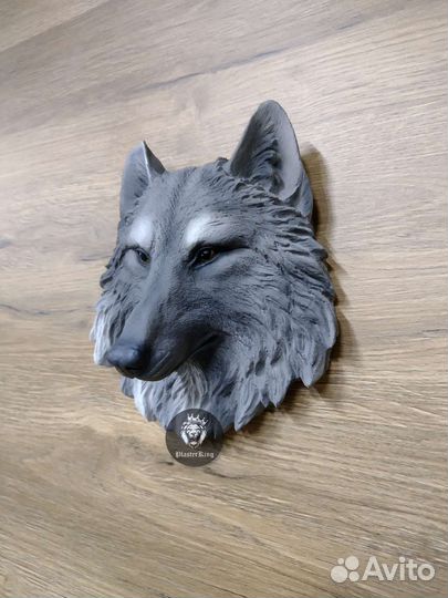 Настенный декор Волк скульптура из гипса