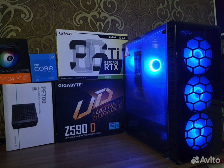 Мощный Игровой Пк Core i5 11600KF/Z590+RTX3060Ti
