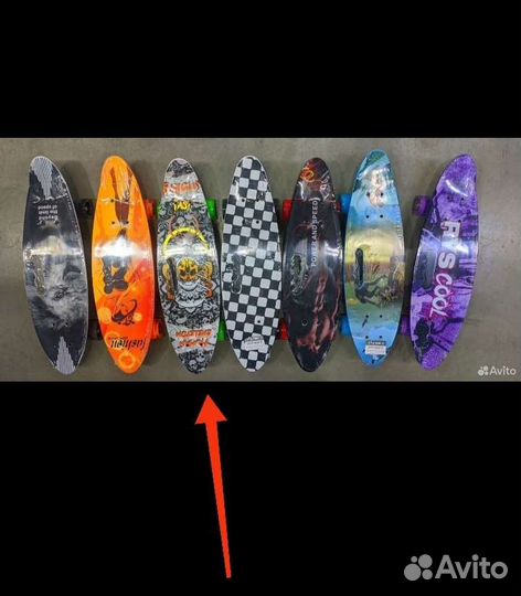 Пенниборд круизер пластиковый с ручкой