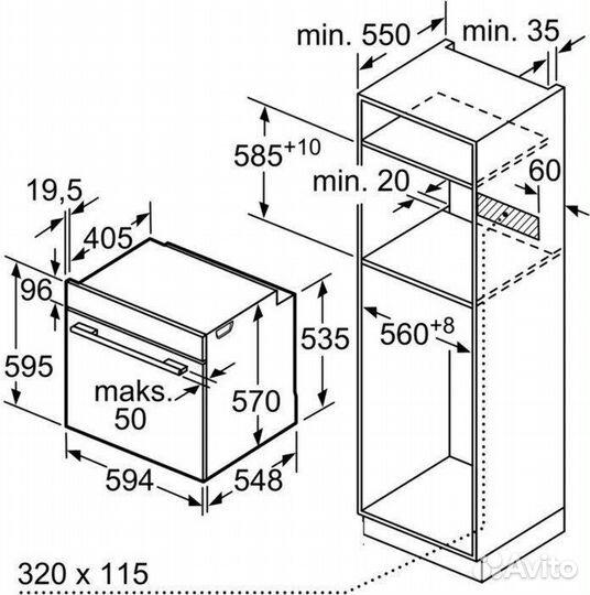 Духовой шкаф Электрический Bosch HBF113BV1S бел/се