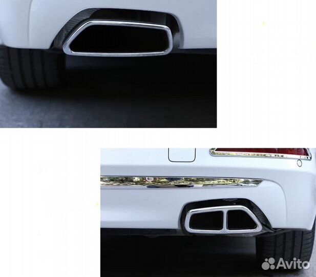 Насадки на глушитель Bmw G30 G38 двойные чёрные