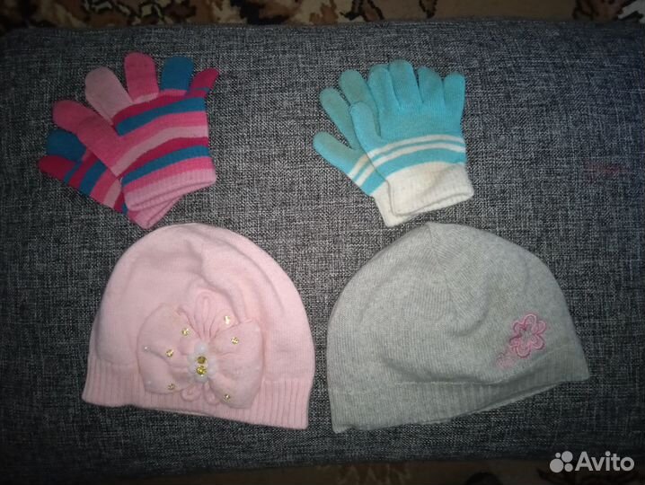 Шапки и перчатки для девочки