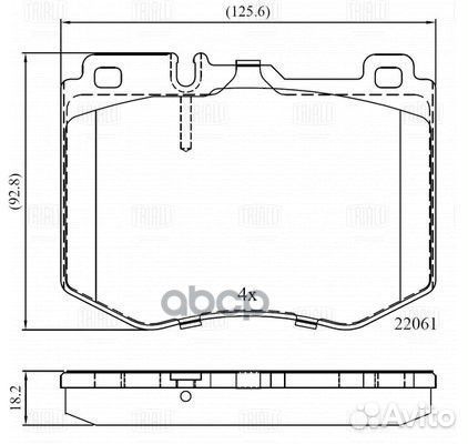 Колодки торм. для а/м Mercedes C (W205) (14)