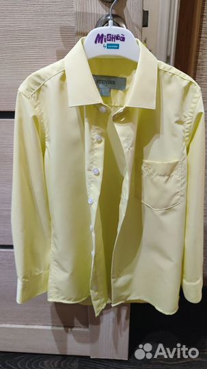 Рубашка праздничная для мальчика р-р 122 жёлтая