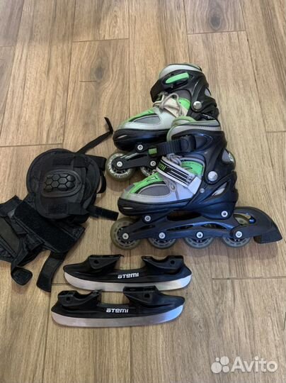Коньки и ролики 2 в 1 размер 30-33