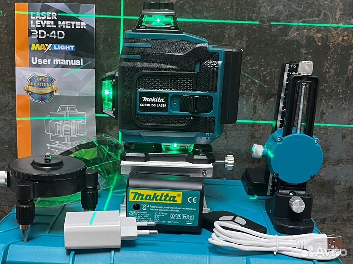 Лазерный уровень makita 4D нивелир 16 линий