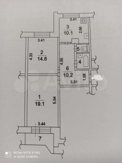 2-к. квартира, 60,6 м², 8/17 эт.