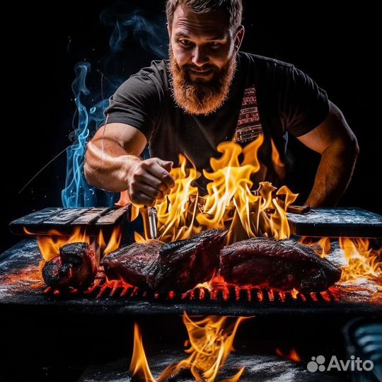 Повар на гриль, мангал, смокер